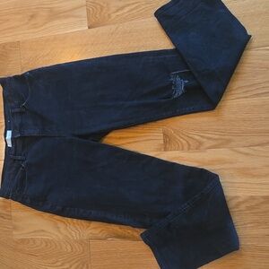 LOFT Distressed Mid-rise Girlfriend Jeans